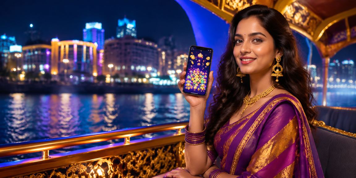Indian user enjoying mobile lottery betting interface